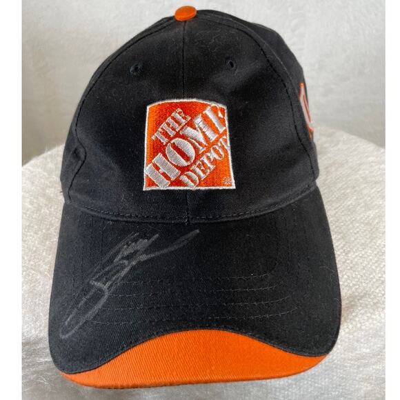 Vintage Tony Stewart #20 Home Depot NASCAR Racing Hat Signed Joe Gibbs Racing - Picture 1 of 7